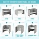 preview thumbnail 8 of 7, Grey 3 Pieces Wooden Kids Table and U-Shaped Chair Set with Ergonomic Handle - 26.5" x 20" x 16" (L x W x H)