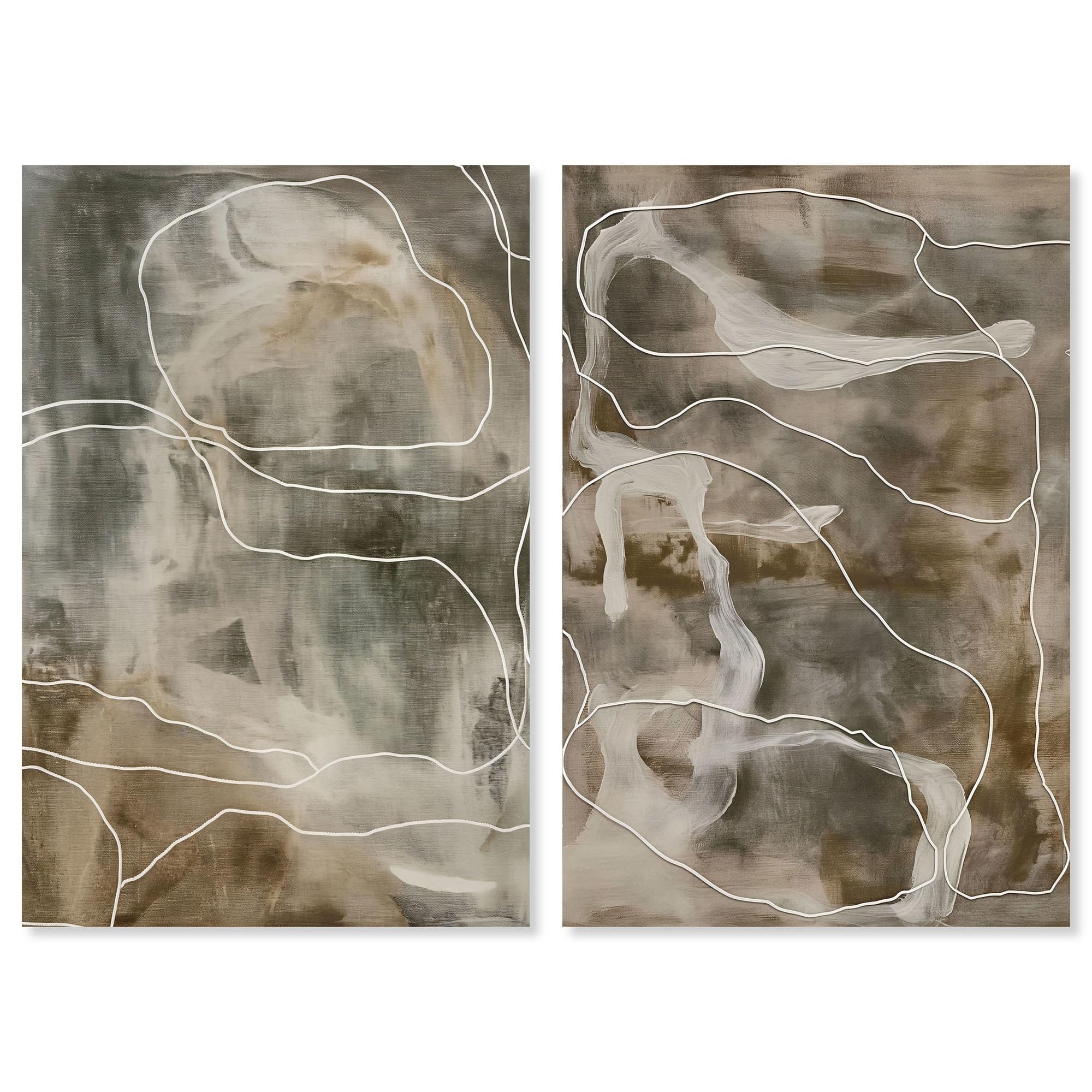 Shiftin Strata Set Canvas Set of 2 by Art Remedy, Gallery Wrapped