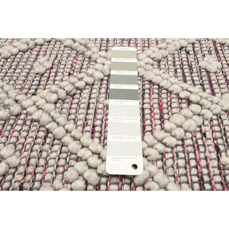 ECARPETGALLERY Braid weave Sienna Grey Wool Rug - 4'11 x 8'1