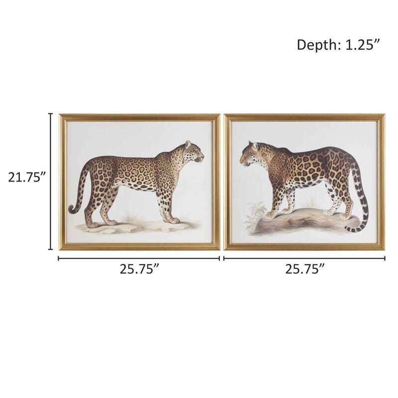 Madison Park The Duel Cheetah Framed Graphic Wall Decor 2PC set