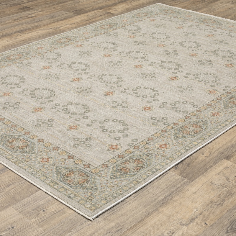 Kellan Global Floral Beige/ Brown Area Rug