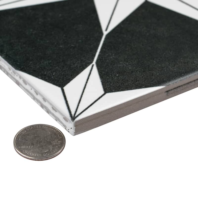 Merola Tile Stella Night 9-3/4" x 9-3/4" Porcelain Floor and Wall Tile