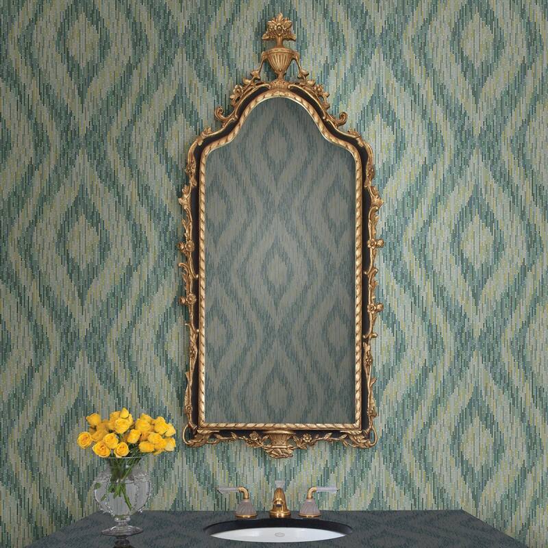 A-Street Prints Ethereal Green Ogee Wallpaper
