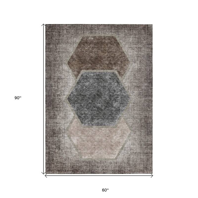 HomeRoots Geometric Transitional Rectangle Outdoor Rug
