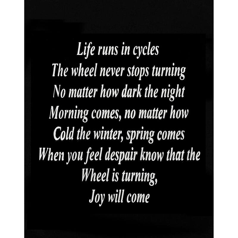 Inspirational Wall Decor "Life Run in Cycles" Banner Art, Inspiring Quote Hanging Scroll, Saying Tapestry