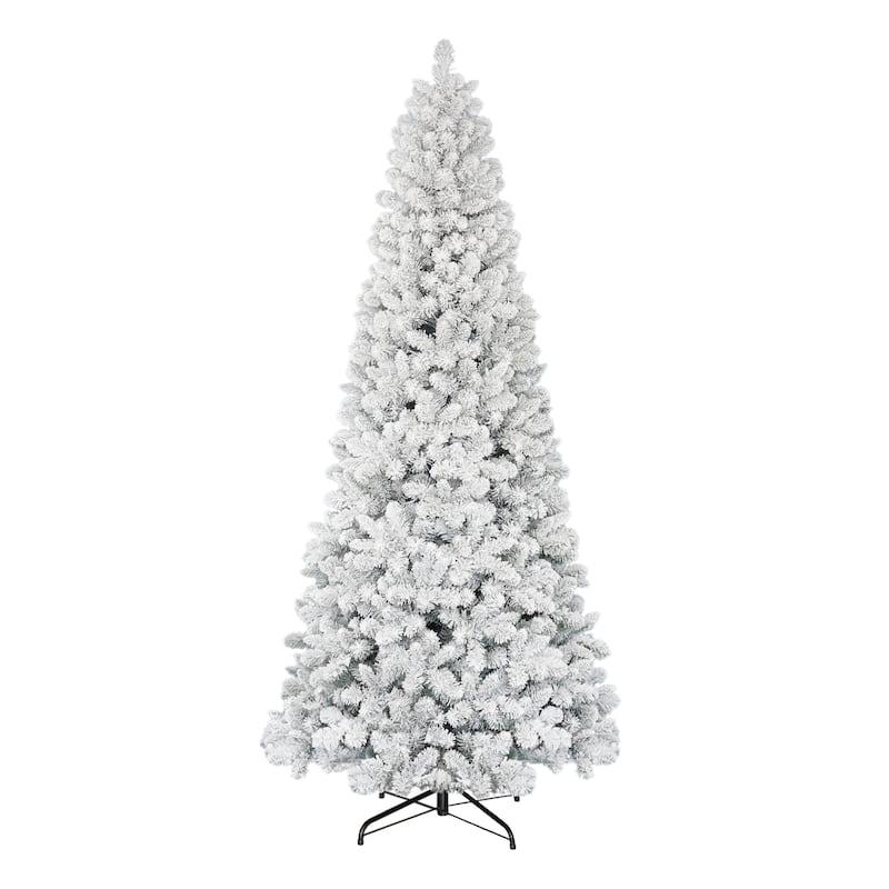 9 ft. Unlit Flocked Virginia Pine Tree