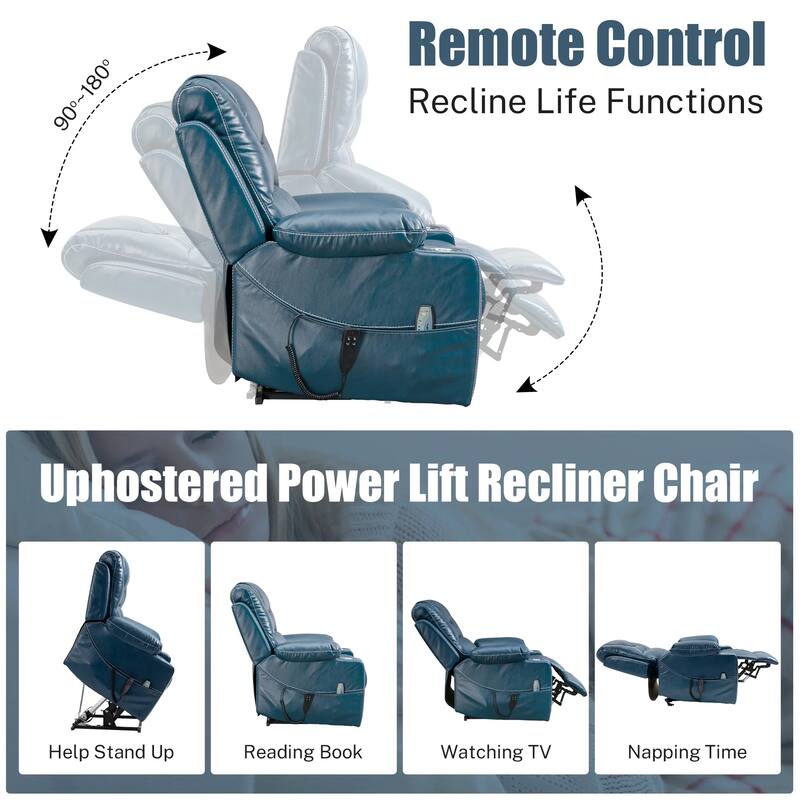 Upgraded Flagship Dual Motor Independent Control Oversized 180° Lay Flat Power Lift Recliner Chair