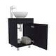 preview thumbnail 9 of 7, Tacna 18" Wide Free Standing One Door Vanity, With Vessel Porcelain Sink, Bathroom Storage