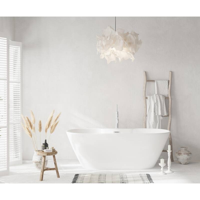 Nicolette Bathtub in Glossy White - Glossy White with Chrome Trim - 67"