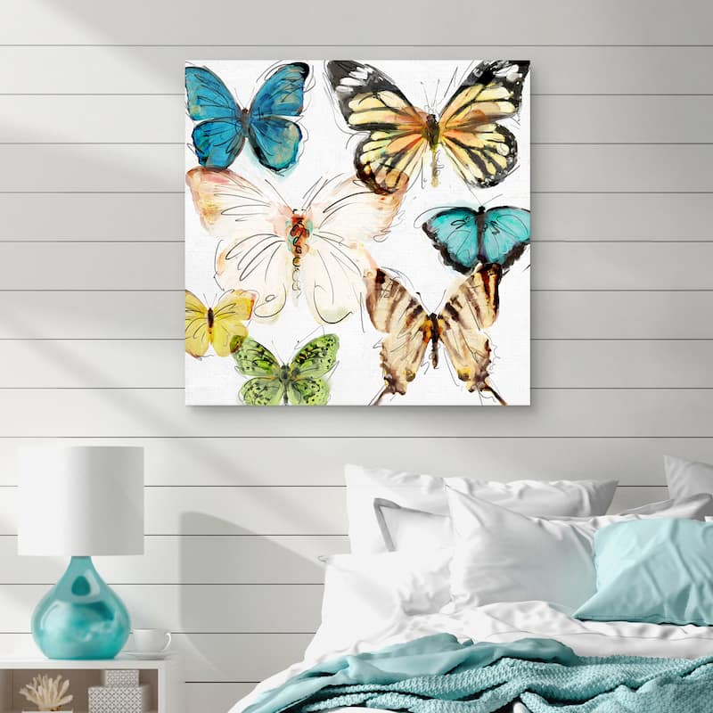Les Papillons 2 by Studio Arts Canvas Art Print