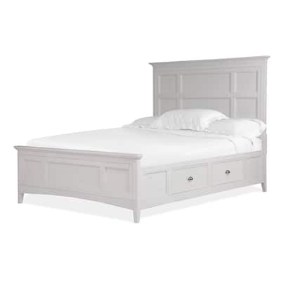 Magnussen Home Heron Cove Chalk White And Dovetail Grey Panel Storage Bed