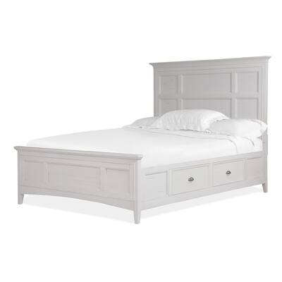 Magnussen Home Heron Cove Chalk White And Dovetail Grey Panel Storage Bed