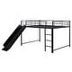 preview thumbnail 32 of 38, Unique Design Full over Full Size Metal Bunk Bed with Slide and Guardrails