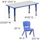 preview thumbnail 3 of 37, 23.625"W x 47.25"L Rectangle Plastic Activity Table Set with 6 Chairs