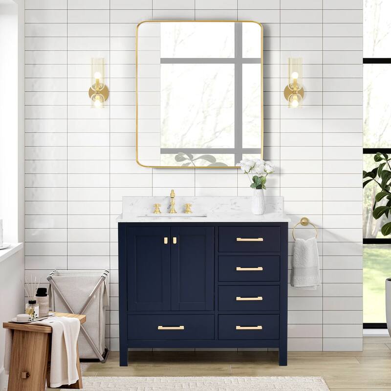 PROOX 42inch Freestanding Bathroom Vanity w Engineered Counter Top Cearmic Sink