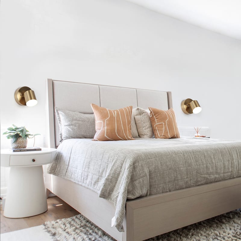 Modern Mini 1-Light LED Gold Brass Wall Sconces Metal Bathroom Vanity Lights - 4.7" L x 6" W x 4.7" H