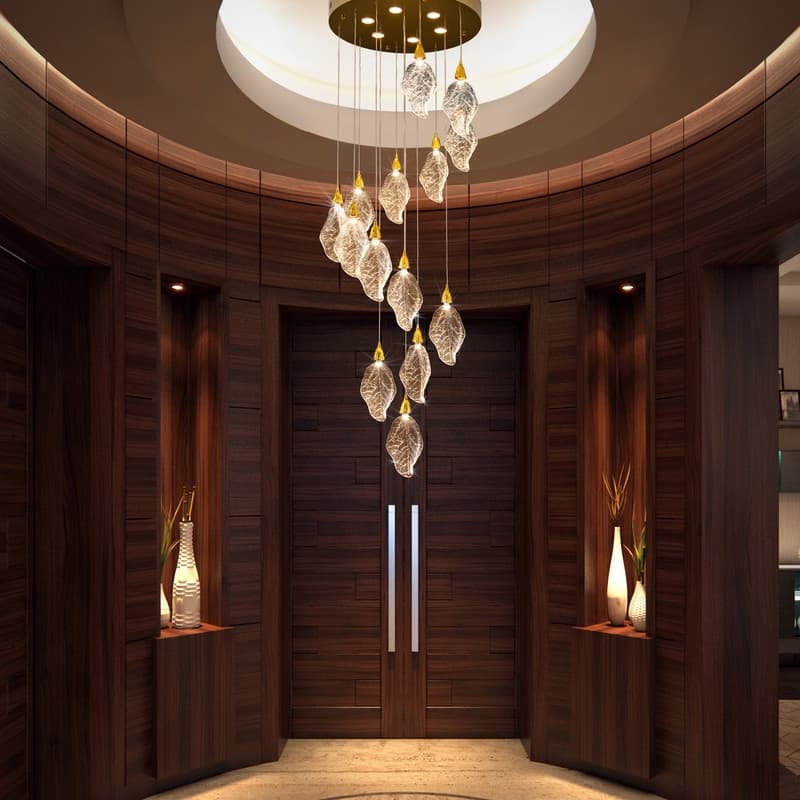 KAYLA D31.5" 18-Light Modern Chandelier, Bionic Leaf Chandelier