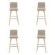 preview thumbnail 34 of 120, Skara Swivel Bar Stool, Upholstered Bar Height Chair with Bentwood Frame Set of 4 - Vintage Taupe Faux Leather & Oak