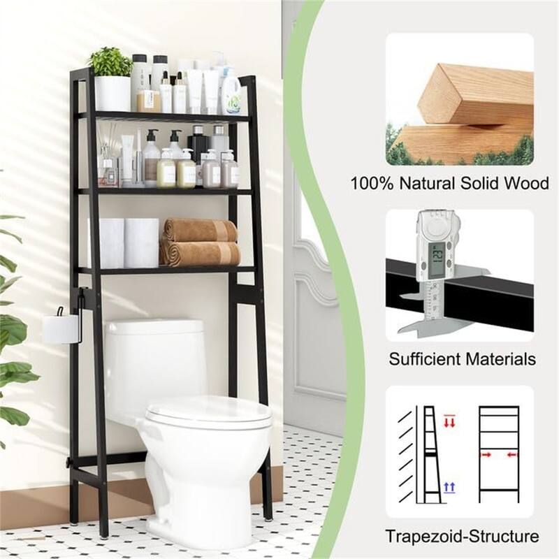 Over The Toilet Storage - 11.02"D x 25.59"W x 61.42"H