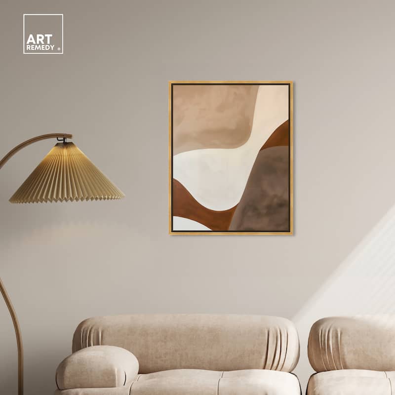 Art Remedy Dream Away Framed Abstract Shapes 1 Piece Canvas Wall Art