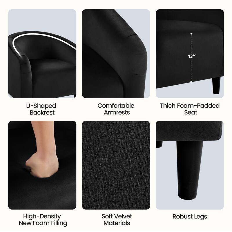 Yaheetech Club Chair Accent Arm Contemporary Style