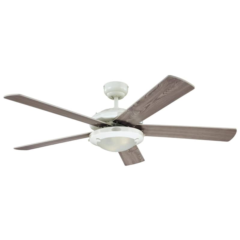 Westinghouse Lighting Comet 52-Inch 5-Blade Indoor Ceiling Fan with Dimmable LED Light Fixture and Frosted Glass
