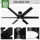 preview thumbnail 12 of 28, Hunter 60" Solaria Outdoor Damp-Rated Ceiling Fan with LED Light Kit and Wall Control - Contemporary, Industrial - ENERGY STAR!