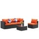 preview thumbnail 19 of 23, 5 pieces Outdoor Sofa Sets Patio Rattan Sofas with Waterproof Cushions & Coffee Table