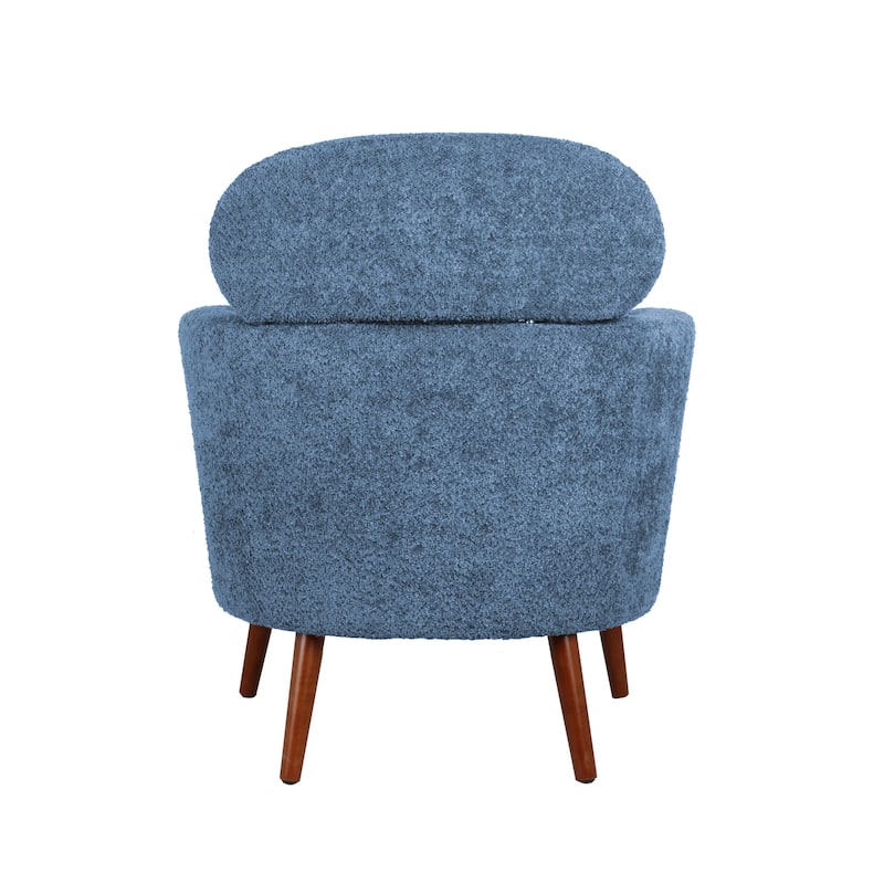 Porthos Home Rhys Sherpa Fabric Accent Barrel Chair with Rubberwood Legs