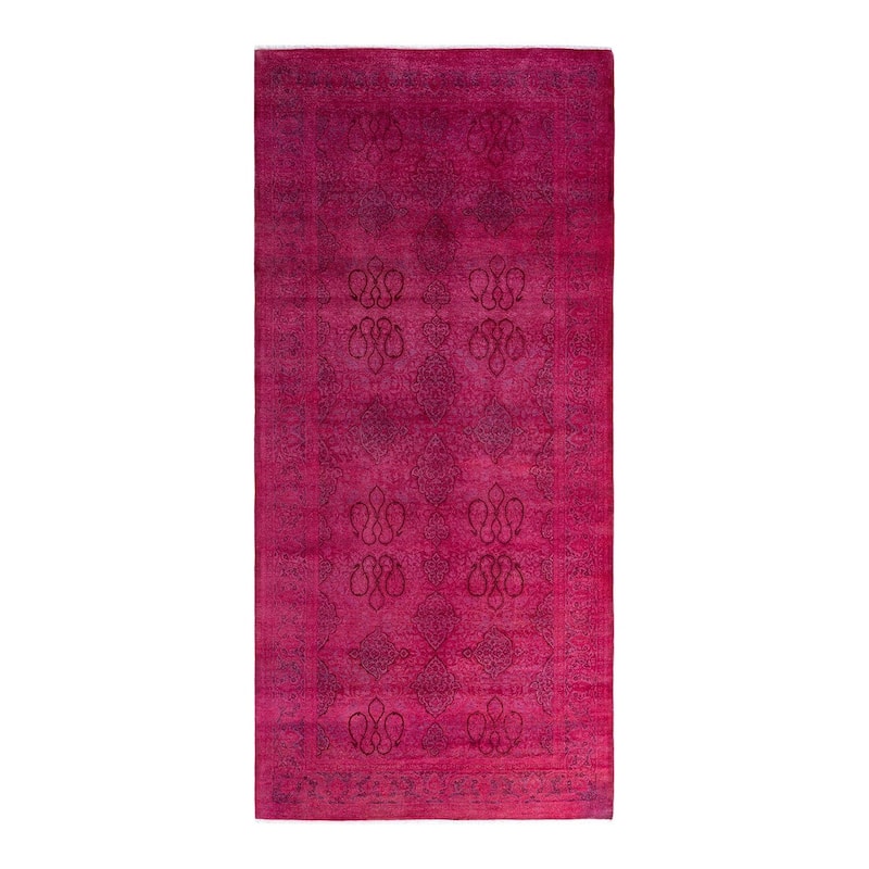 Fine Vibrance One-of-a-Kind Hand-Knotted Runner Rug - Pink, 5' 2" x 11' 4" - 5' 2" x 11' 4"