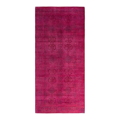 Fine Vibrance One-of-a-Kind Hand-Knotted Runner Rug - Pink, 5' 2" x 11' 4" - 5' 2" x 11' 4"
