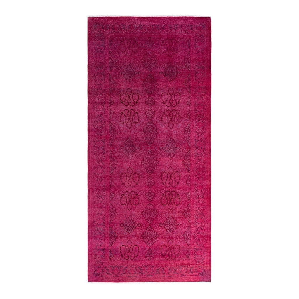 Fine Vibrance One-of-a-Kind Hand-Knotted Runner Rug - Pink, 5' 2" x 11' 4" - 5' 2" x 11' 4"
