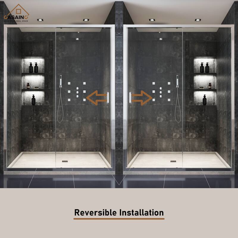 CASAINC 60 "x 72" Framed Single Sliding Shower Door