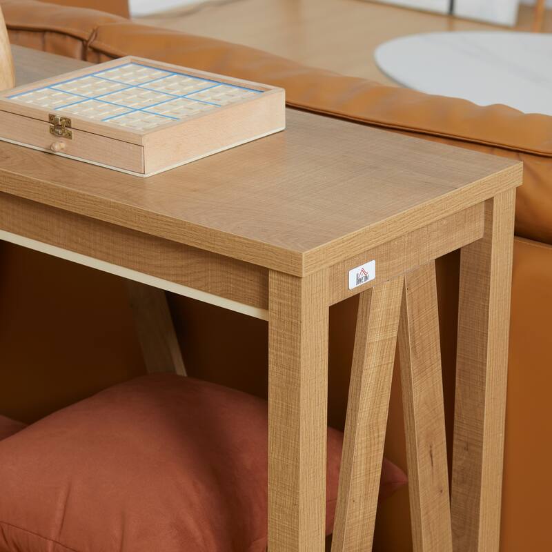 Anmytek Farmhouse Console Table Wooden Rustic Entryway Storage Shelf for Living Room Hallway