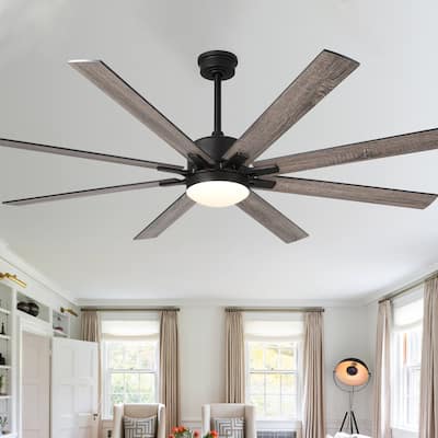 Bella Depot Farmhouse 72" Large Ceiling Fan with Dimmable Light and Remote ,6-speed Reversible Motor