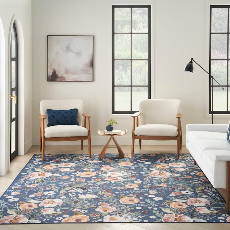 Nourison Washables Indoor Multicolored Floral Area Rug