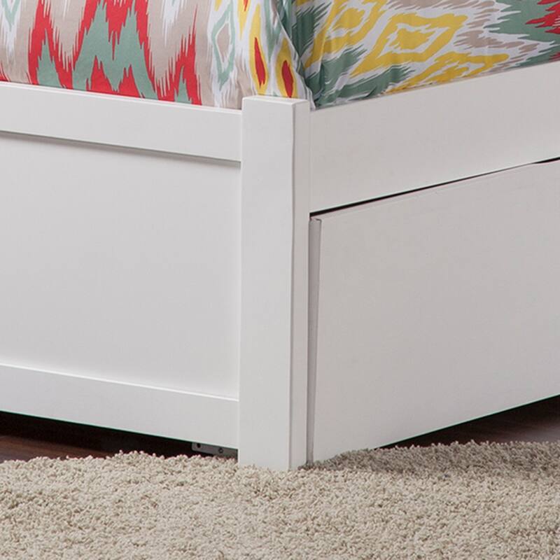 Orlando Platform Bed with Footboard and Twin Trundle Bed