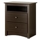 preview thumbnail 11 of 15, Prepac Fremont 2 Drawer Nightstand: Elegant Bedroom Furniture, Bedside Table with Open Shelf, Espresso
