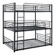 preview thumbnail 4 of 25, Industrial Charm Full-Full-Full Metal Triple Bed with Built-in Ladder