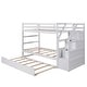 preview thumbnail 43 of 49, Roomfitters Twin-Over-Twin Bunk Bed with Twin Trundle, Sturdy Wooden Frame, 3 Storage Stairs, Safety Guardrails
