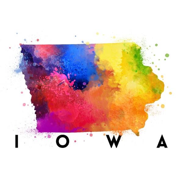 Shop Iowa State Abstract Watercolor Lantern Press Artwork