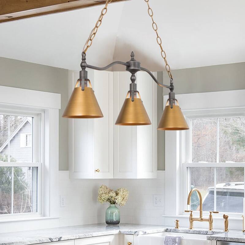 Modern 3-Light Linear Chandelier Kitchen Island Lights