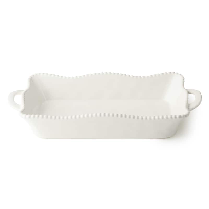 Certified International Perlette Cream Medium Rectagular Baker 16.25" x 8.5"
