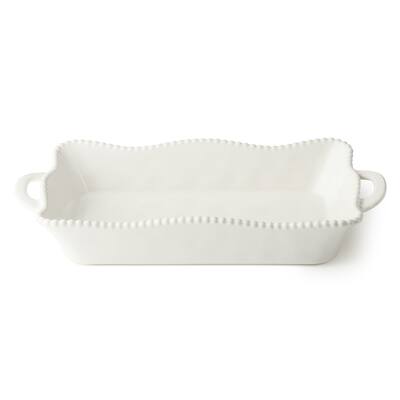 Certified International Perlette Cream Medium Rectagular Baker 16.25" x 8.5"