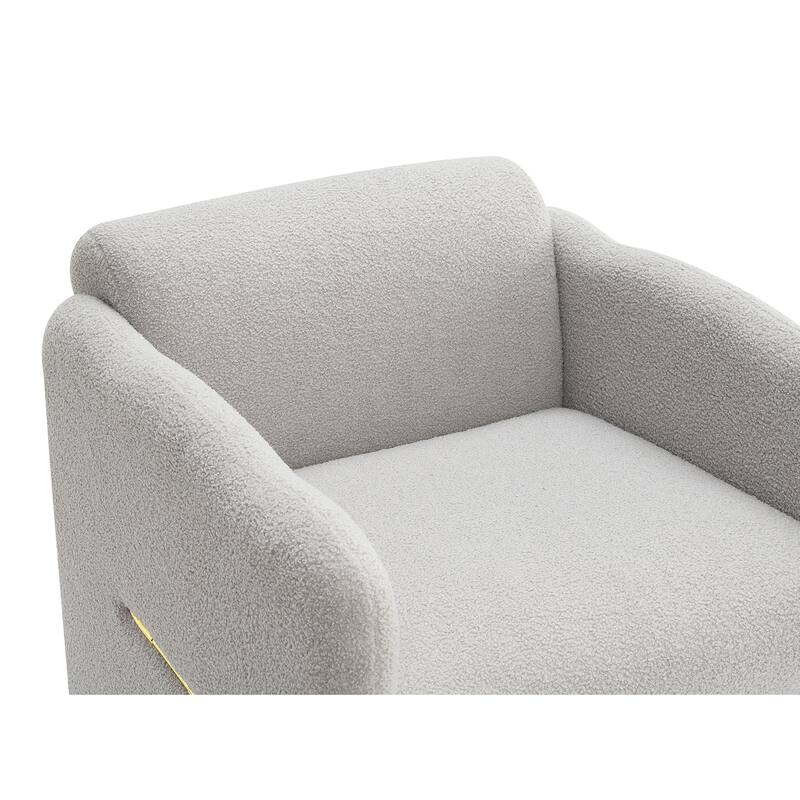 Stylish Living Room Decorative Chair Vanity Chair Side Chair, Light Grey Entrance Chair Upholstered Armchair Sofa Chair