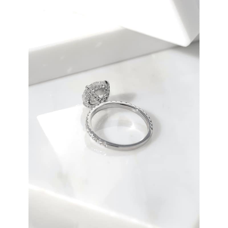 Kobelli 3.45 Carat Lab Grown Diamond Certified 14k Solid Gold Hidden Wrap Halo Ruri Engagement Ring (EF/VS)