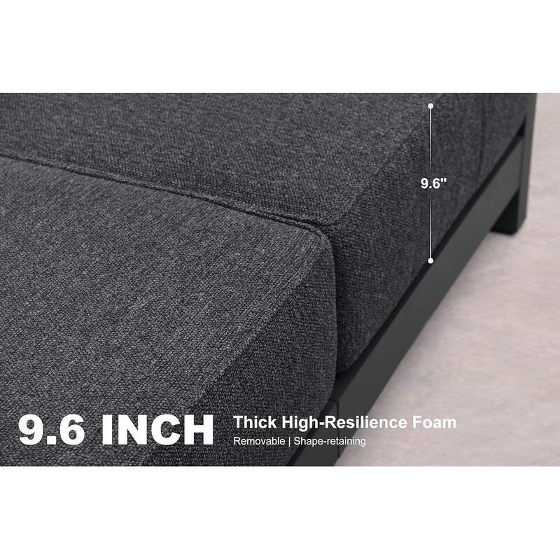 PURPLE LEAF Patio Furniture Set Outdoor Couch with 9.6" Thick Cushion Sofas for Yard Porch Deck, bronze with Table