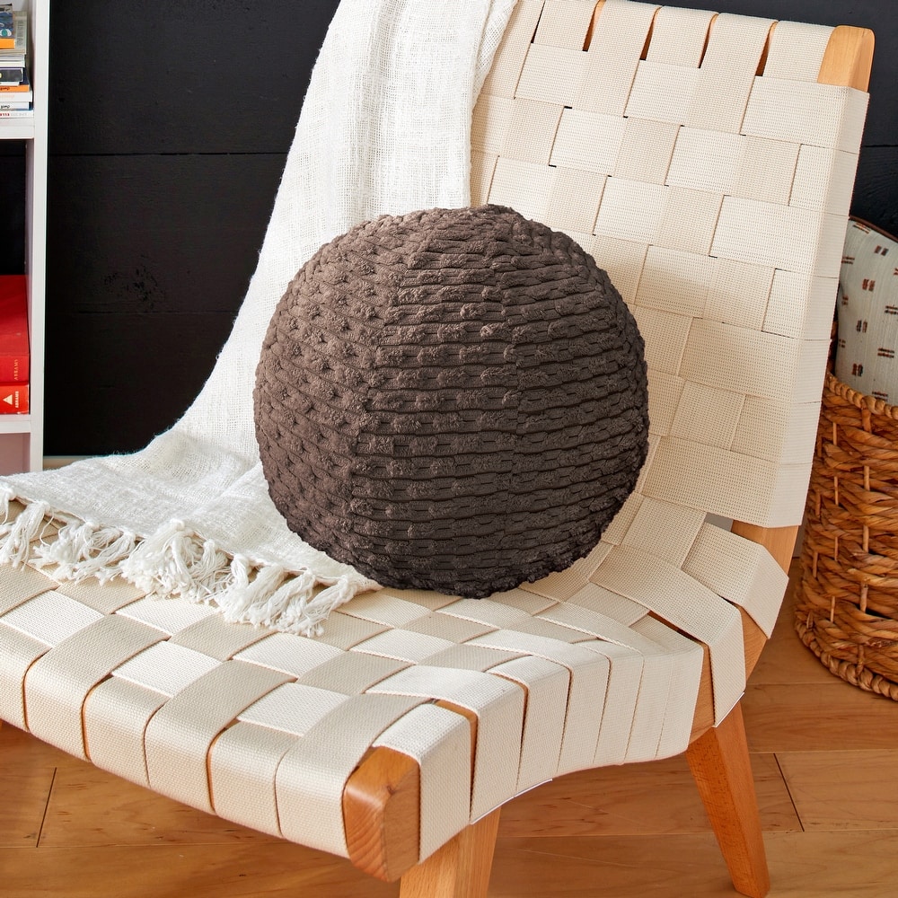 Sorra Home Indoor Soft Chunky Corduroy Ball Pillow
