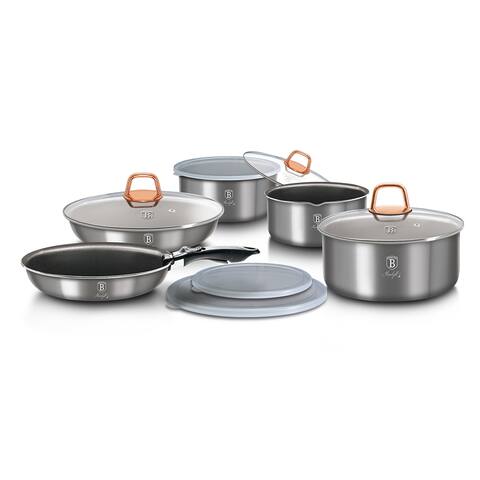 Berlinger Haus 12-Piece Cookware Set w/ Detached Ergonomic Handle, Moonlight Collection