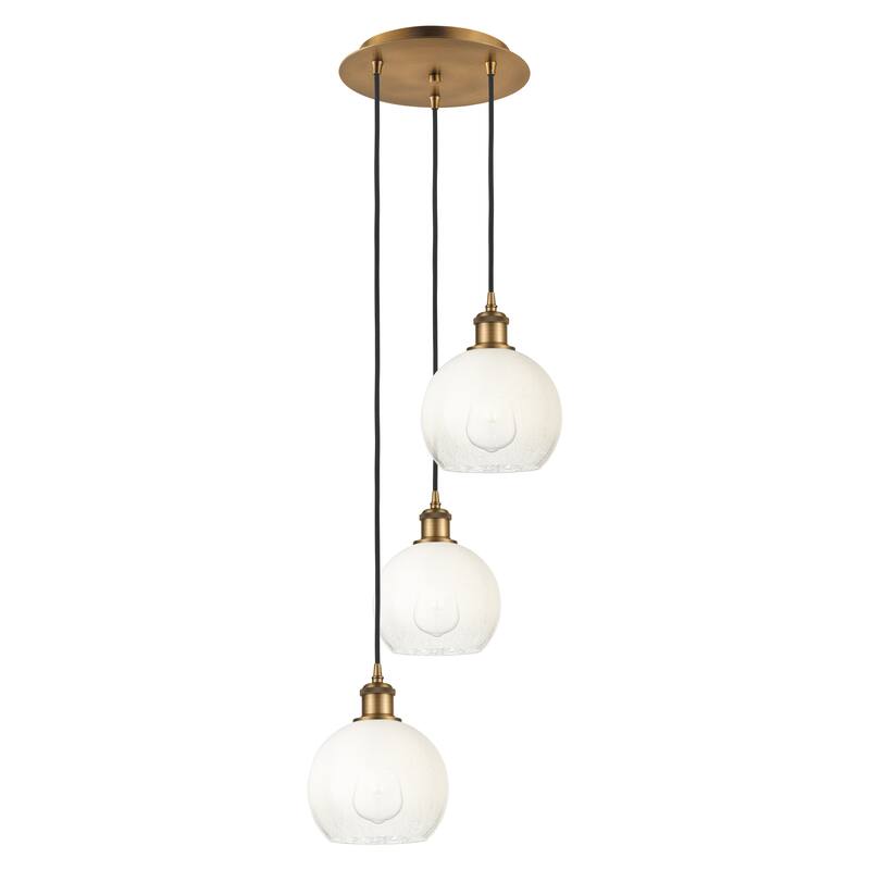 Innovations Lighting Endless Possibilities Ballston - Brookhaven Globe - 3 Light 14" Cord Hung Multi Pendant - Brushed Brass/Opal